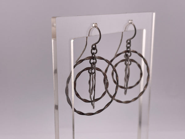 sterling silver multi-circle dangle earrings