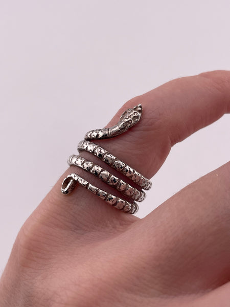 size 6 sterling silver coiled snake ring