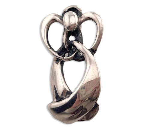 sterling silver abstract angel pendant