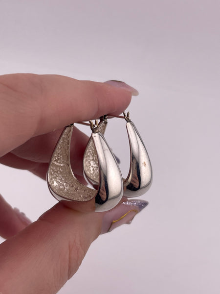sterling silver triangular curved post earrings