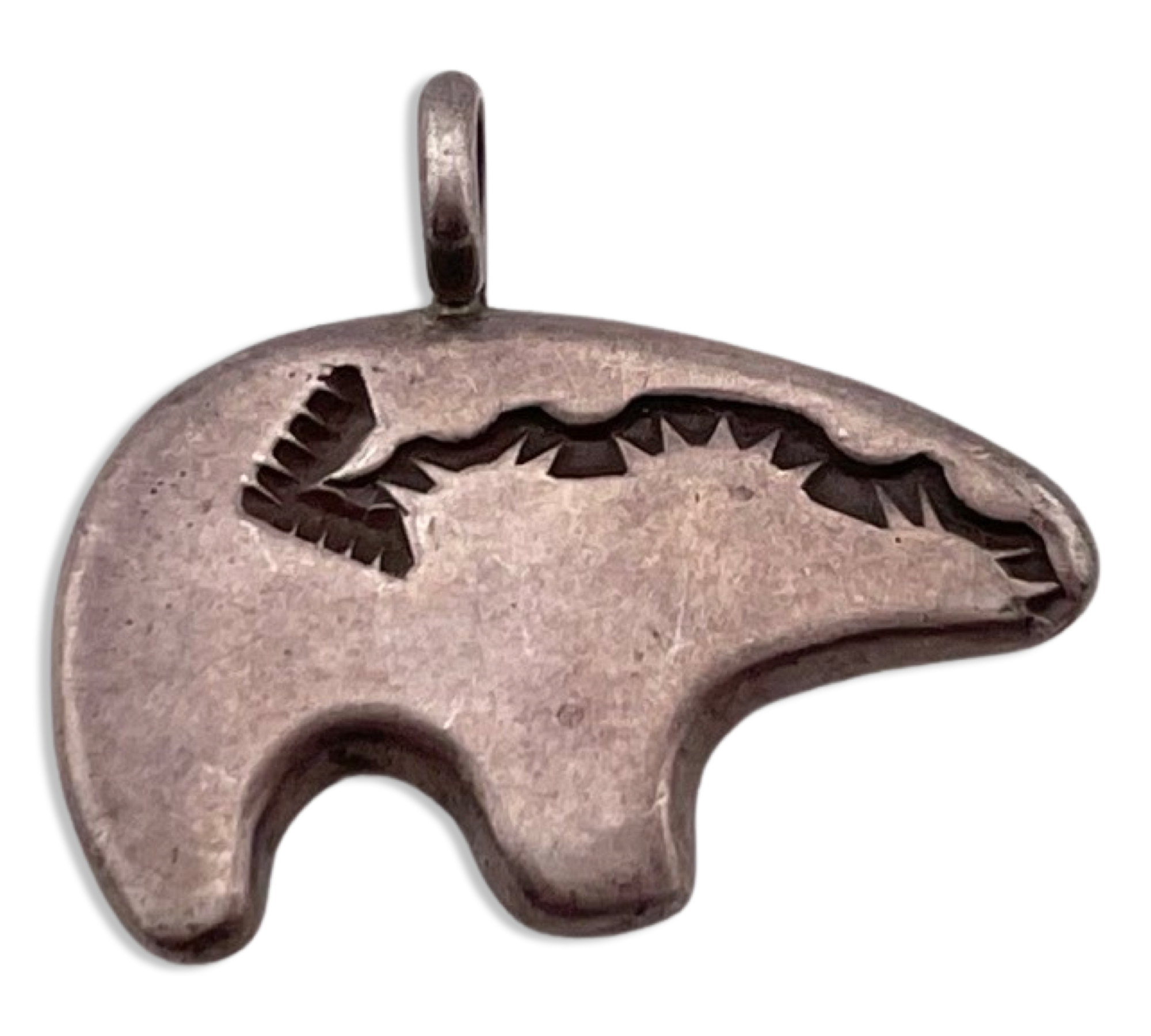 sterling silver bear w/ stamped arrow pendant