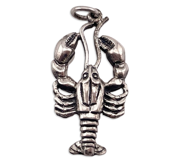sterling silver rhodium plated lobster pendant