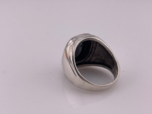 size 9.75 sterling silver knight hematite intaglio ring