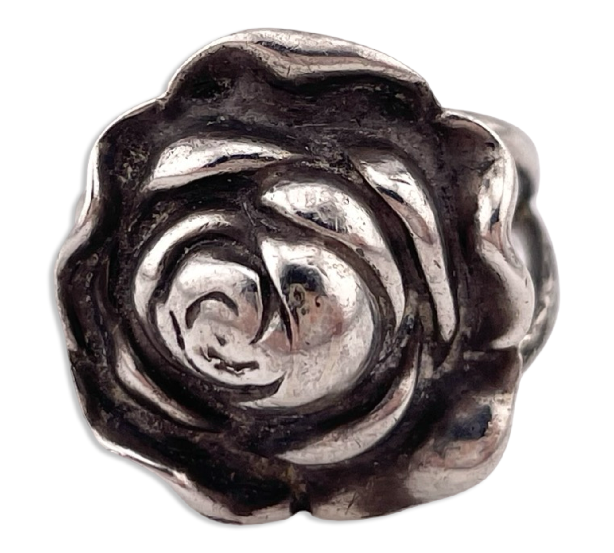 size 6.5 sterling silver rose flower ring