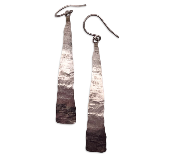 sterling silver textured hook dangle earrings