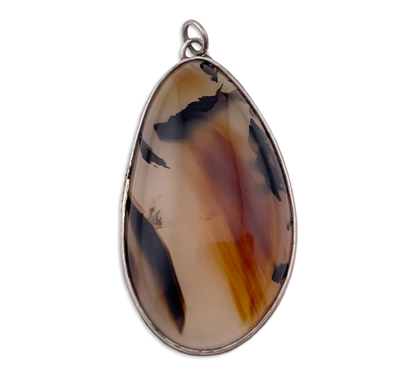 sterling silver Montana agate pendant