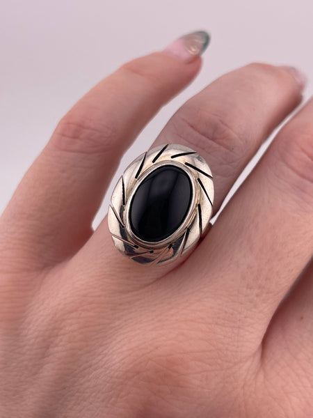 size 6.25 sterling silver onyx ring