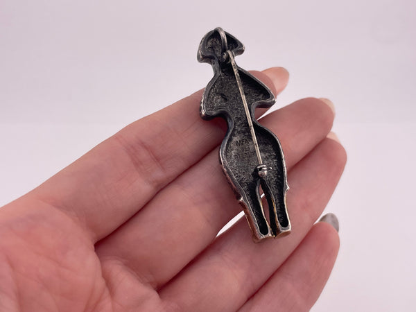 sterling silver  & gold plated Museum of Fine Arts goddess pendant / brooch