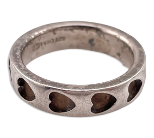 size 6.75 sterling silver heart band ring