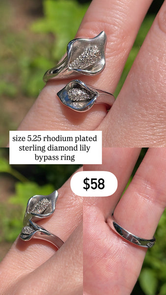 RESERVED PRIVATE LISTING -- sterling silver lily ring A9
