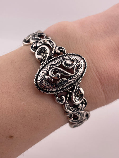 sterling silver Carolyn Pollack stoneless cuff bracelet