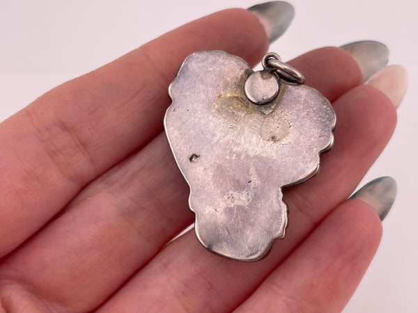 sterling silver triple turquoise pendant