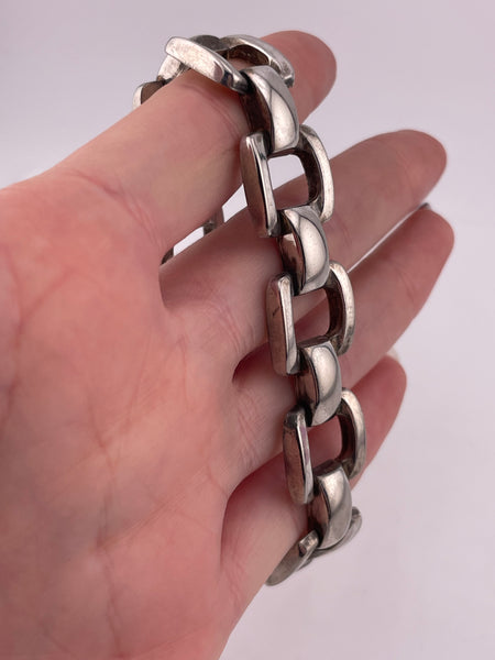 sterling silver 7-1/4" square link bracelet