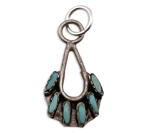 sterling silver turquoise needlepoint pendant