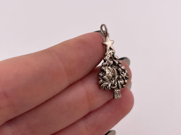 sterling silver Christmas tree pendant