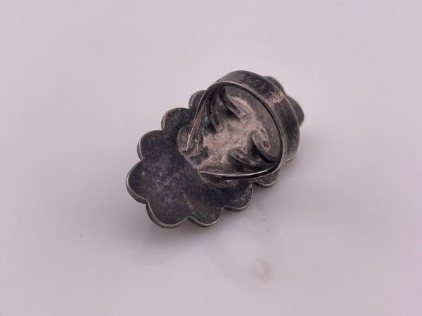 size 4.5 sterling silver petrified wood ring