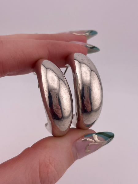 sterling silver electroform partial hoop post earrings *non-sterling posts*