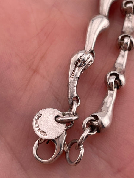 sterling silver Tiffany & Co Elsa Peretti stoneless teardrop link bracelet