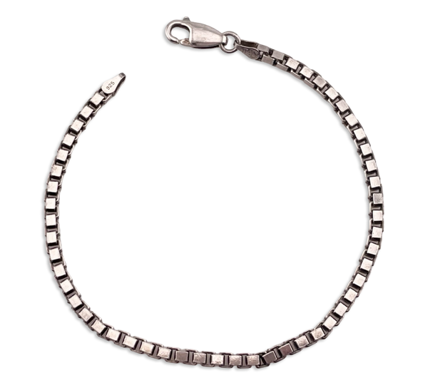 sterling silver 8 1/8" box chain link bracelet