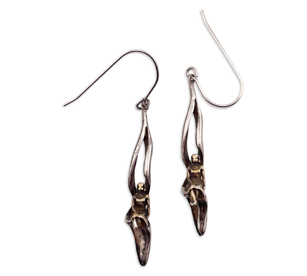 sterling silver gold wash woman hook dangle earrings ***AS IS***