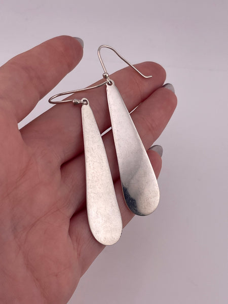 sterling silver stoneless paddle dangle earrings