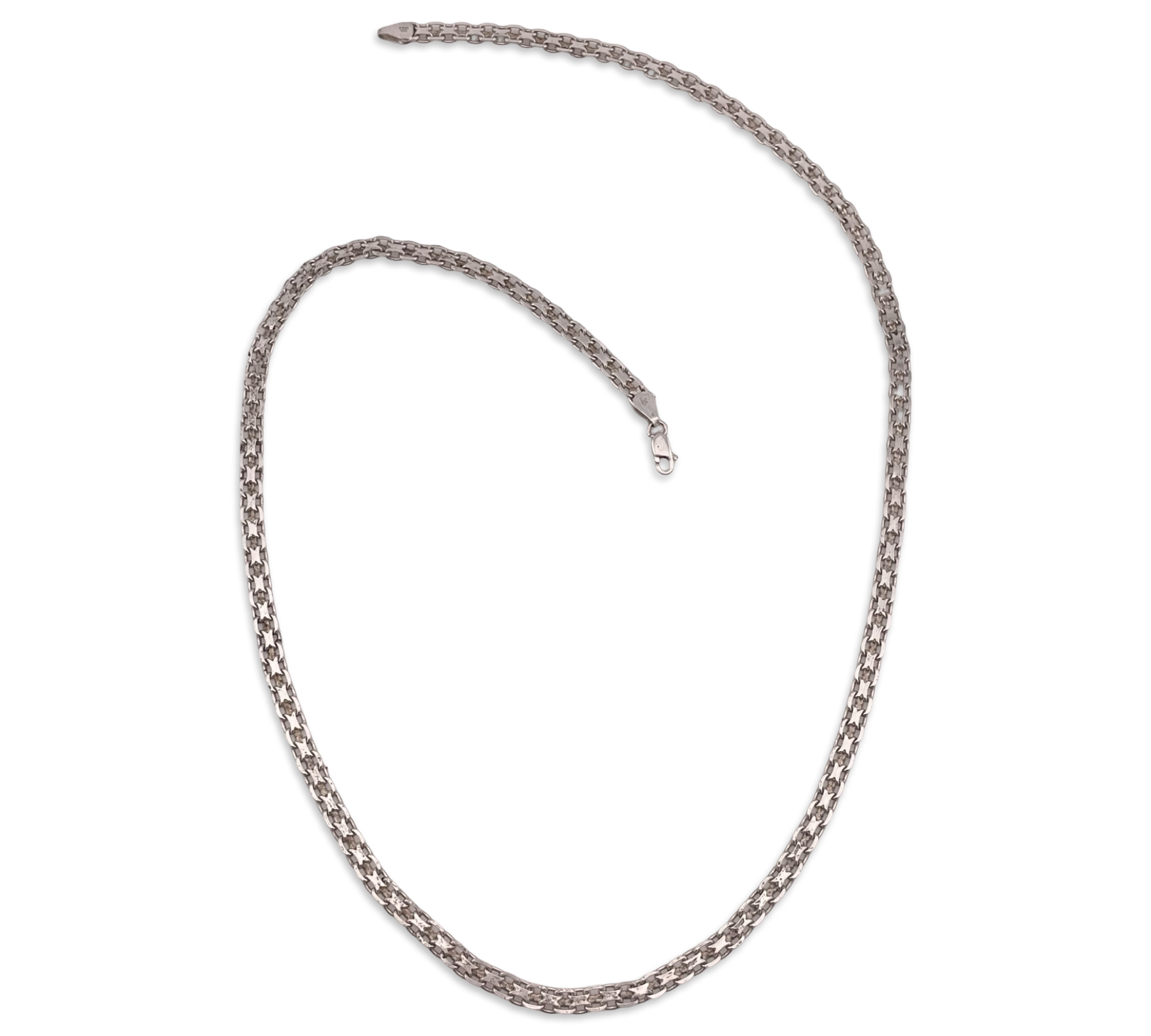 sterling silver 24" 4.84mm bismark flat chain necklace