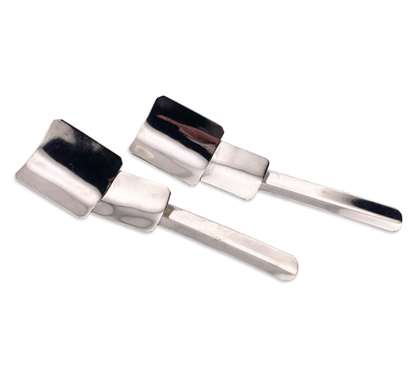 sterling silver large Mexican modern stoneless post dangle earrings