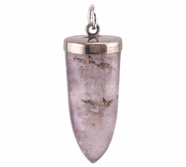 sterling silver amethyst point pendant