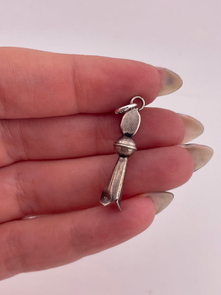 sterling silver coral squash blossom pendant