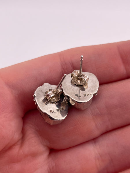 sterling silver mother of pearl post earrings