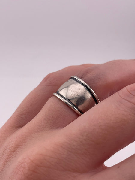 size 6 sterling silver stoneless wide band ring **AS IS**