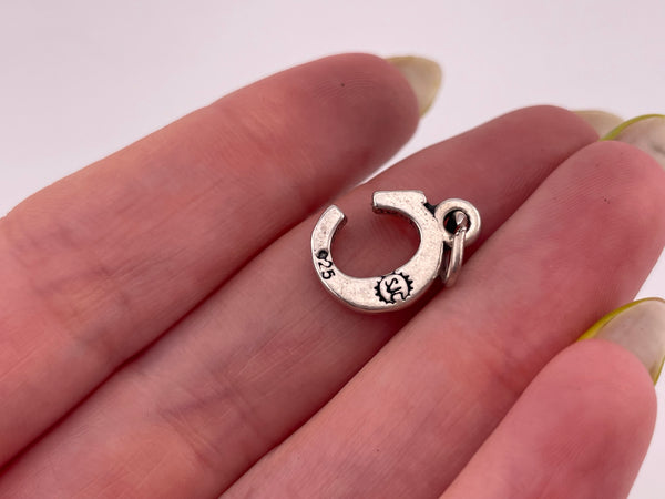 sterling silver 'C' letter initial pendant