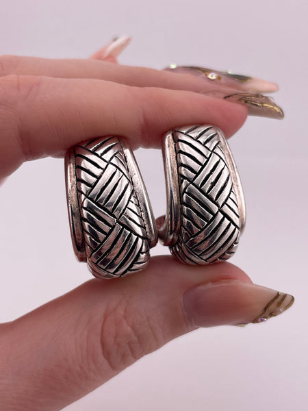 sterling silver electro-form lined j-hook post earrings ***Non sterling posts***