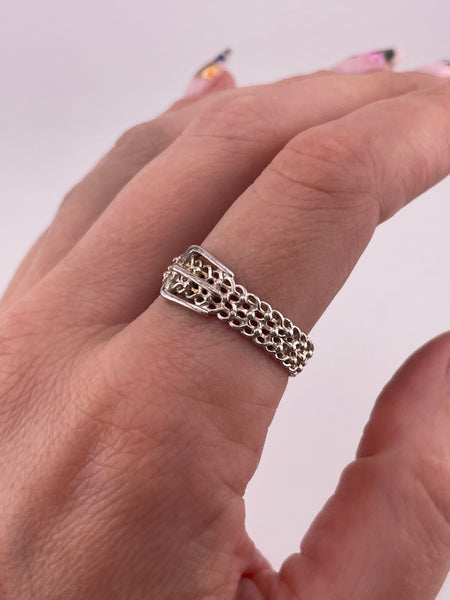 size 11 sterling silver belt ring