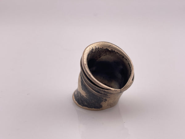 size 5.25 sterling silver chunky stoneless shield ring