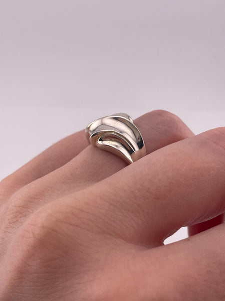 size 7 sterling silver stoneless textured ring