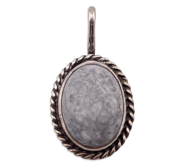 sterling silver howlite pendant