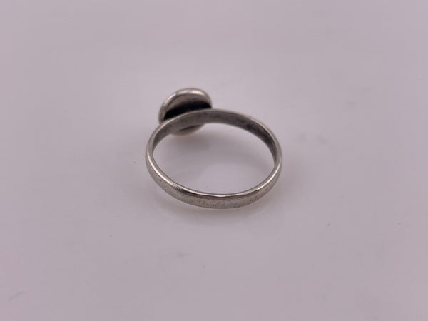 size 6.25 sterling silver faceted blue glass ring