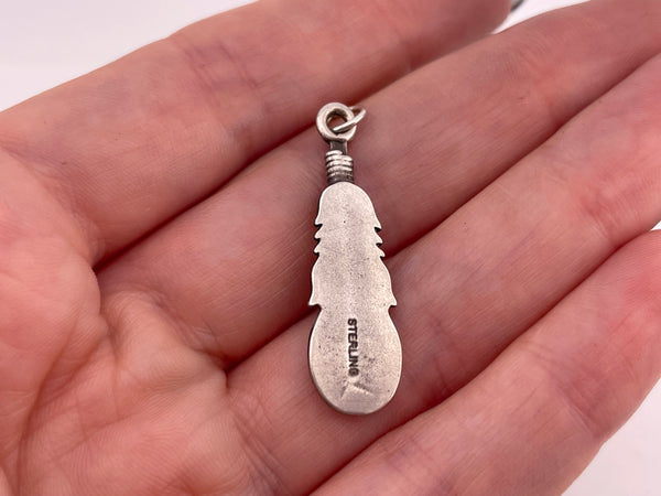sterling silver feather pendant