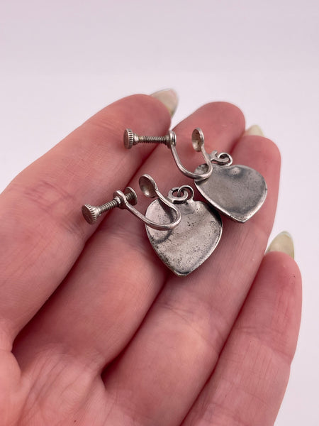 sterling silver component butterfly wing heart screw-back earrings ***hearts not silver***