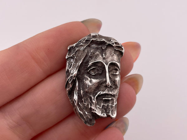 sterling silver Jesus face pendant