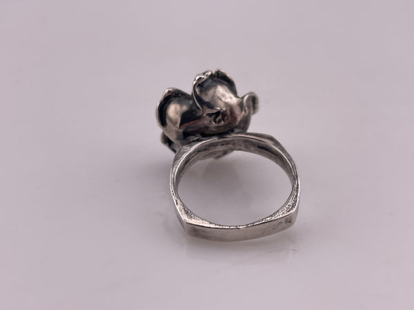 size 7.75 sterling silver electroform flower ring