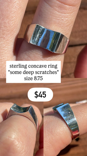 RESERVED PRIVATE LISTING -- sterling silver stoneless concave ring B37