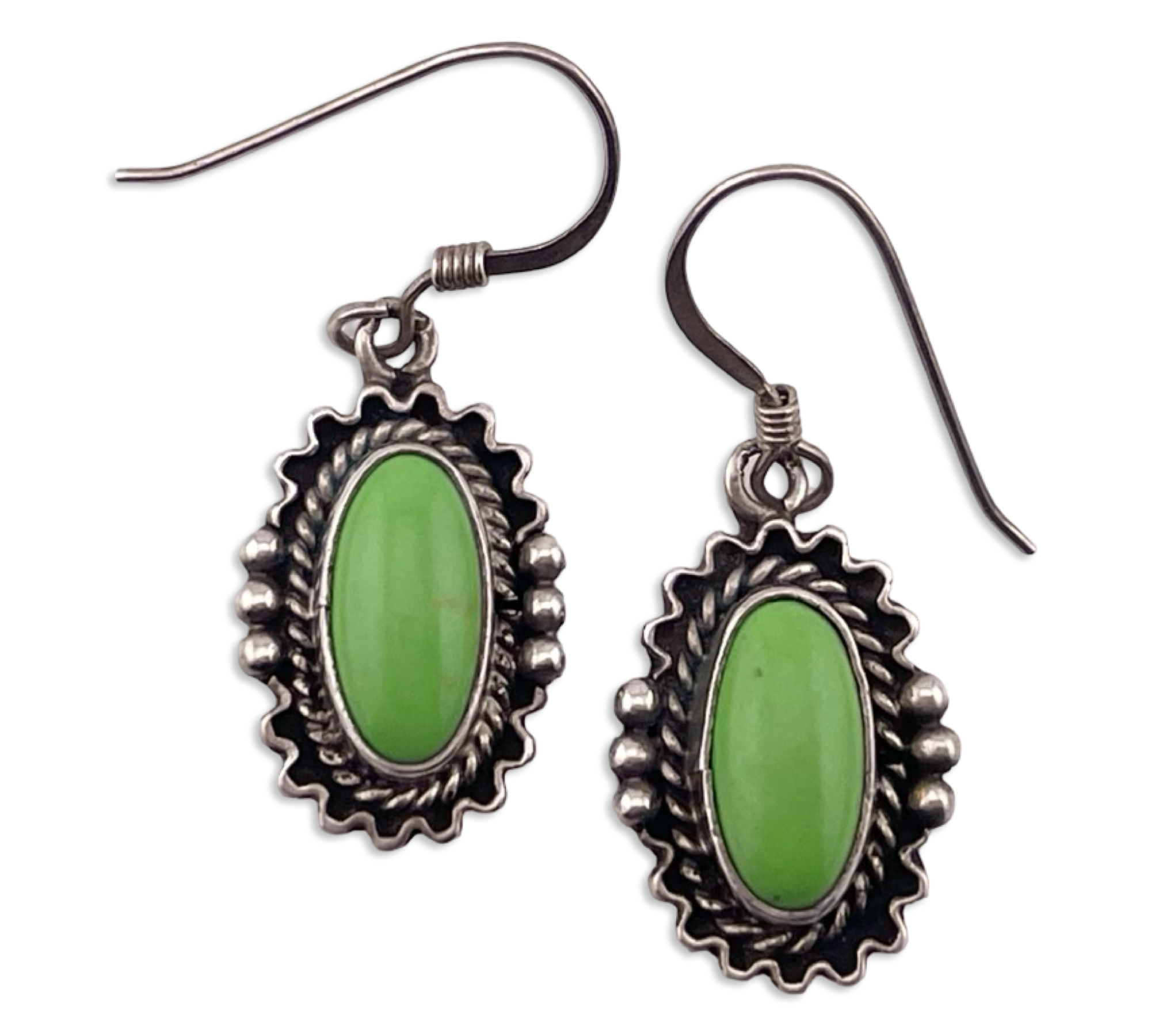 sterling silver gaspeite hook dangle earrings