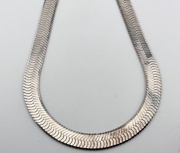 20" sterling silver herringbone chain necklace