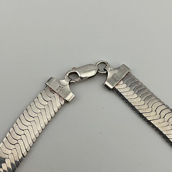 20" sterling silver herringbone chain necklace