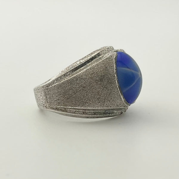 size 7 sterling silver synthetic star sapphire ring