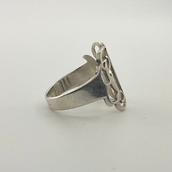 size 6.5 sterling silver "JRM' letters initials ring