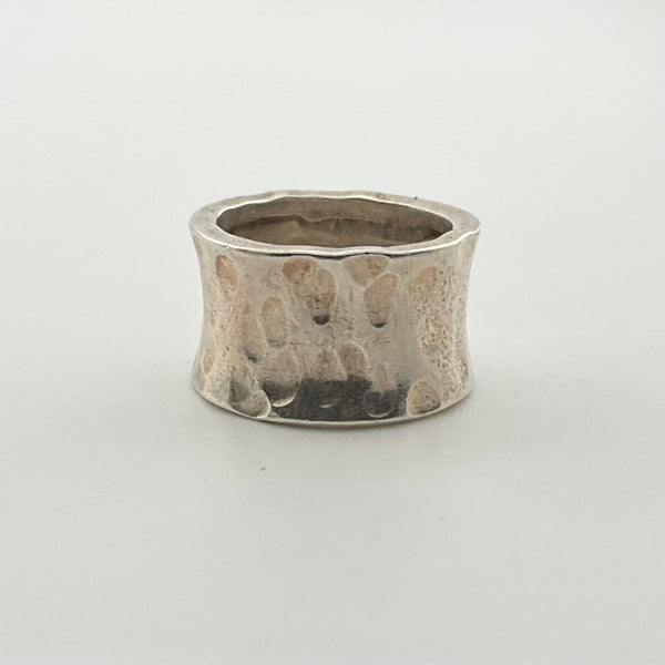 size 5.75 sterling silver textured wide band ring