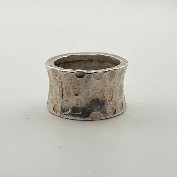 size 5.75 sterling silver textured wide band ring